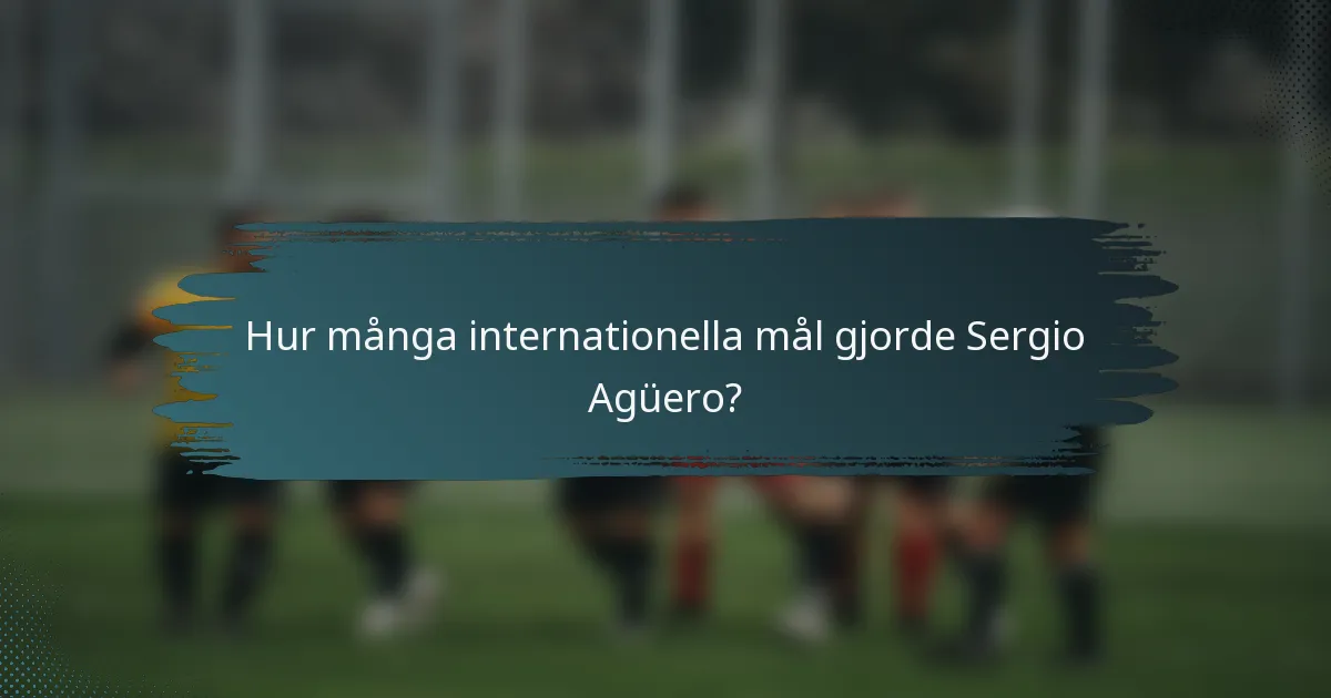 Hur många internationella mål gjorde Sergio Agüero?