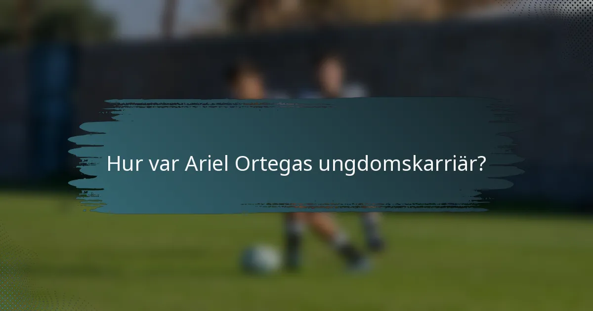 Hur var Ariel Ortegas ungdomskarriär?