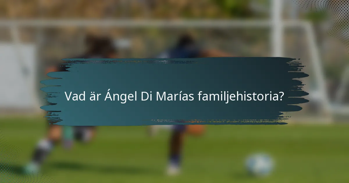 Vad är Ángel Di Marías familjehistoria?