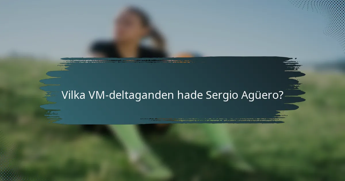 Vilka VM-deltaganden hade Sergio Agüero?